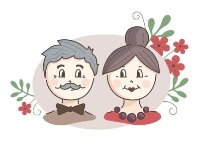夫妻 祖父母 祖母 爷爷 仪式 假期 老年人 爱 人们 家庭