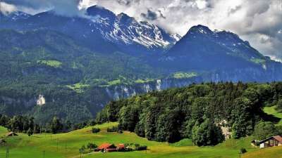 阿尔卑斯山 全景图 山 景观 性质 图 云 高 看 高度