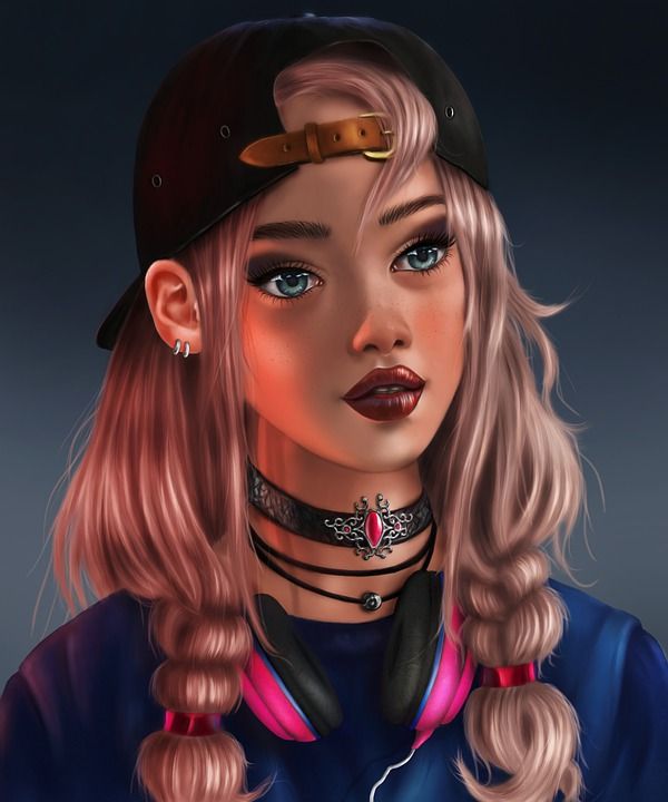 数字绘画 女士 肖像