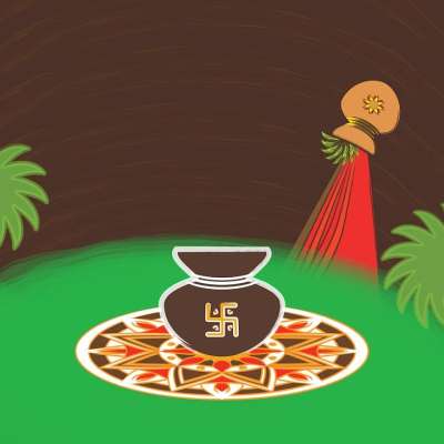 新年快乐2020年 全新的开始 阴阳的主题 固堤Padwa 印度昆仑山上
