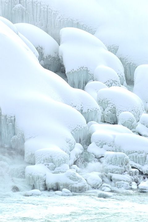 美国瀑布 尼亚加拉瀑布 冬天 冰 岩石 雪 冻结