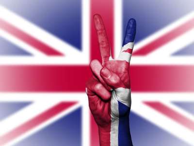 英国 大不列颠 和平 手 国家 背景 横幅 颜色 军旗 旗帜