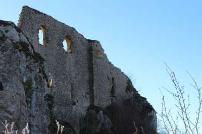 Roquefixade 城堡 Cathar 阿列日 法国 废墟