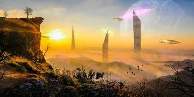 大自然壁纸 自然壁纸 高清壁纸 空间 飞碟 飞船 外星人 幻想