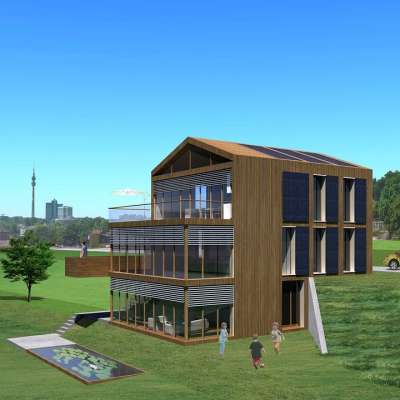 被动的 单一家庭住宅 别墅 渲染 可视化 建筑学 可视化 3D