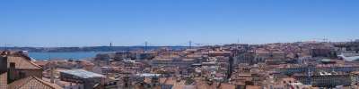 里斯本 全景 桥 外表 葡萄牙 港口 假期 景观 请享用 夏天