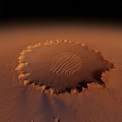 维多利亚 火星 火山口 红色的 行星 流星 小行星 空间 太阳的