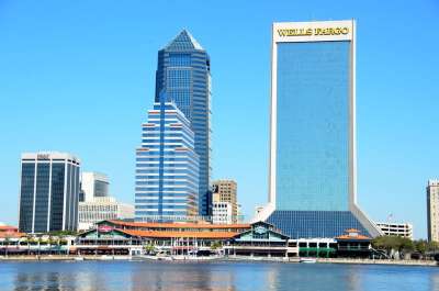 杰克逊维尔 佛罗里达 景观 河边 圣约翰河 城市 结构 美国