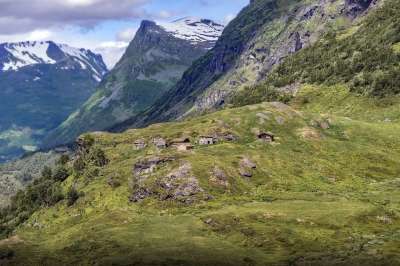 挪威 山 景观 峡湾 全景图 自然