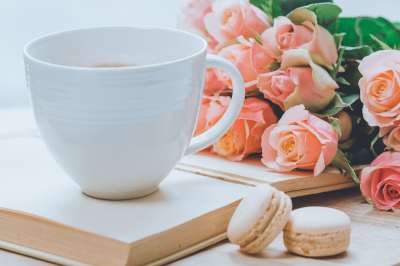 高清壁纸 咖啡 马克杯 花朵 玫瑰 咖啡因 喝 咖啡店 早晨