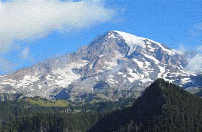 大自然壁纸 自然壁纸 高清壁纸 绘画 山 首脑 顶峰 树木 旅行