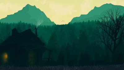 火警 游戏 绘画 视频游戏 山间小屋 小屋 舱 山 针叶树