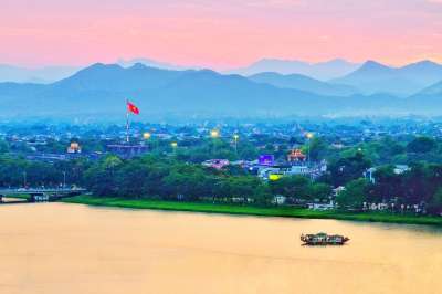香水河 香河 日落 越南 河 山 色相