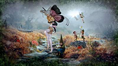 幻想 童话 精灵 作曲 自然 景观 神奇 女性 魔术 困扰