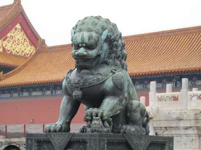 狮子 雕像 铜 雕塑 纪念碑 中国 寺庙