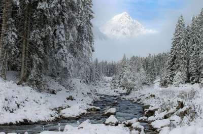 山 雪 山峰 云 天空 景观 冬季 高山 性质 冷 欧陆