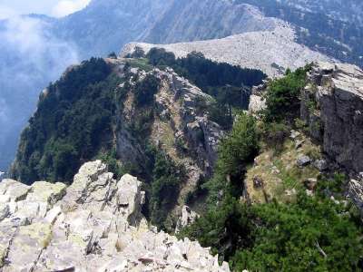 高峰Ipsarion 视图 华丽的 景观 山 性质 树木 石头