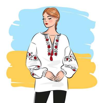 女士 时尚 画画 乌克兰 维希万卡 美丽的 漂亮 草图