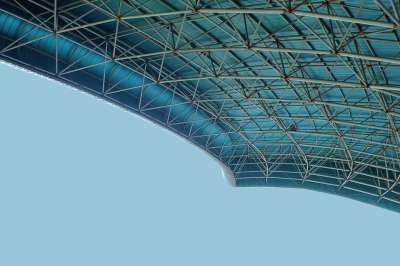 结构 建造 基础设施 体育场 屋顶 天花板 蓝色的