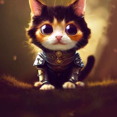猫 小猫 卡通猫 可爱猫咪 幻想 盔甲 中世纪盔甲 卡通片 绘画