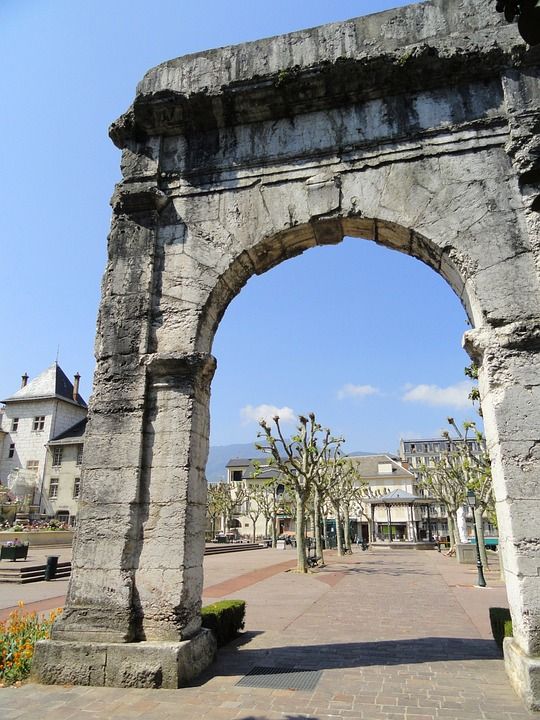 Aix 昂莱 拱 法国 建造 废墟 老的 历史性 遗迹
