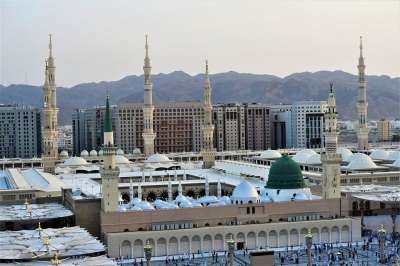 清真寺圣寺 我已经到麦地那 Medina 城市 旅行 建筑学 全景