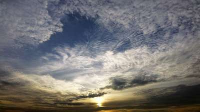 日落 天空 蓝色的 阳光 云 地平线