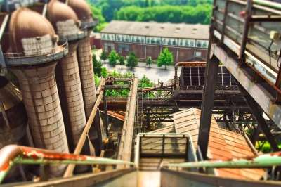 建筑学 钢厂 厂区建设 老的 工厂 行业 工业建筑 弃 钢铁生产