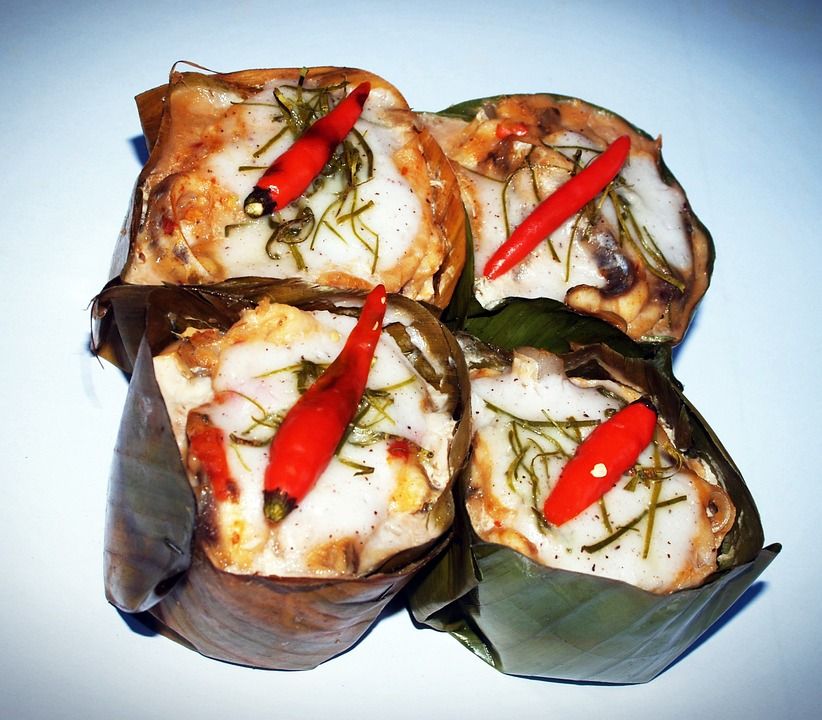 泰国, 食物, 盘子, 一顿饭, 胡椒, 贺, 牛奶, 美味的, 白色的, 香蕉