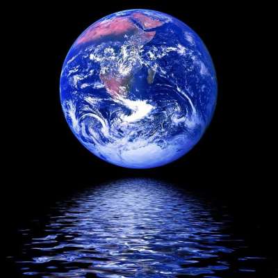 反思 行星 地球 世界地球日 天文学 绿色 环境 环境的 全球的