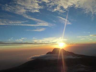 乞力马扎罗 日出 山 天空 旅行 看法 高的