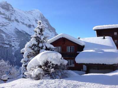 小屋 山间小屋 下雪的 冬季景观 山 雪 瑞士 阿尔卑斯山 深雪