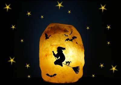 黑暗 光 灯 星星 巫婆 扫帚 猫 蝙蝠 盐灯
