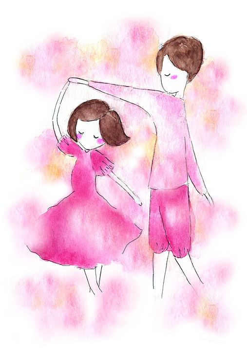 夫妻 恋人 水彩绘画 关系 爱 浪漫 婚礼 婚姻 贺卡 水彩画