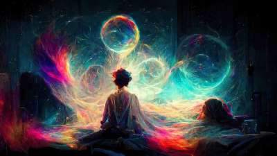 做梦 量子 清醒 物理 颜色 床 尺寸 幻想 质地 抽象