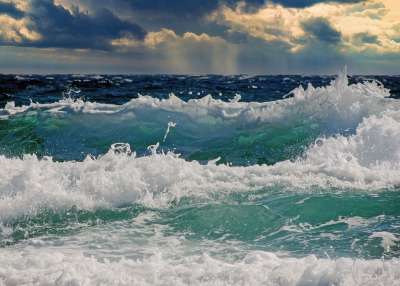 波浪 海洋 风暴 地平线 天空 云 海 水 自然 海景