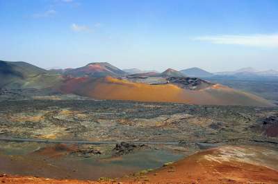 景观 火山 火山口 洗 兰萨罗特 蒂曼法亚
