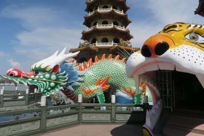 寺庙 旅行 传统的 龙 老虎 雕塑 文化 宗教 旅游 装饰
