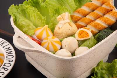 火锅 福袋 蛋卷 黑底 食物 美食 新年 辣椒 鱼子 火锅