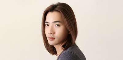 脸 男模 人 年轻人 长发 泰国 白色背景 肖像 男模 男模