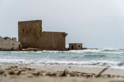 海 海滩 地中海 西西里 波浪 废墟 建造 金枪鱼