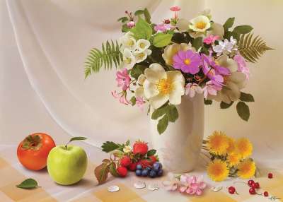 花卉 背景 装饰仍然生活 花朵 水果