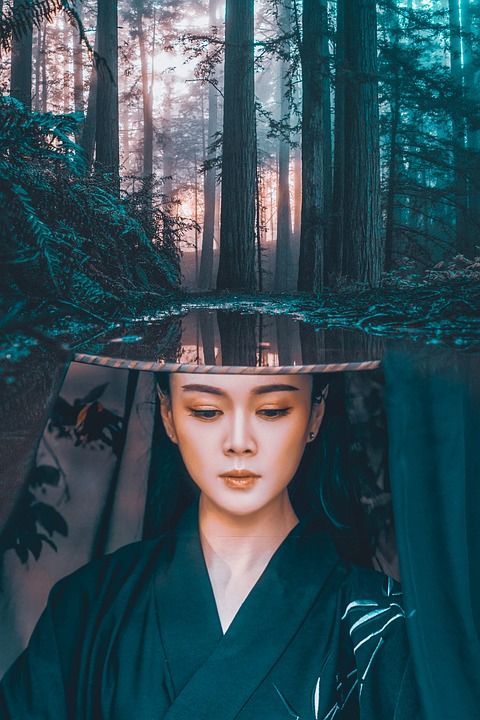 女孩 照相馆 梦幻般的 幻想 超现实的 森林 Wesaturate