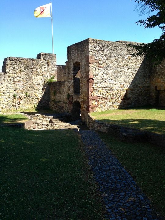 废墟 中世纪 建造 城堡 骑士的城堡 石头 塔 城堡建筑群 德国