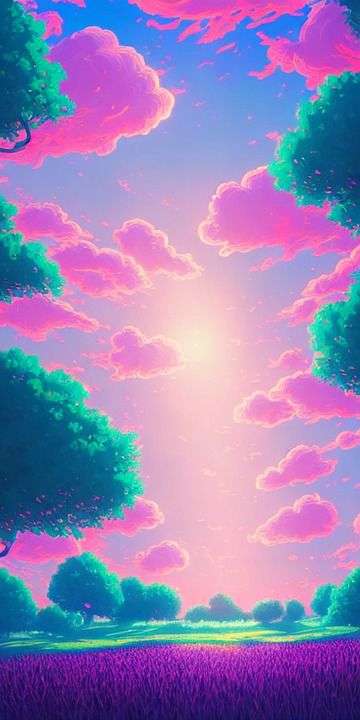 原野 自然 太阳 天空 云 景观 幻想 花朵 草地 树木