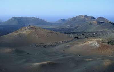 火山景观 兰萨罗特岛 蒂曼法亚 熔岩场 加那利群岛 火山 火山口