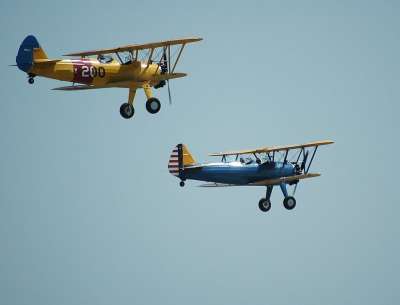 双平面 飞机 航展 天空 优质的 老的 螺旋桨 双翼飞机 航空