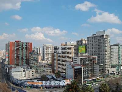 圣地亚哥 智利 市中心 建筑物 城市 城市的 结构 天空 云