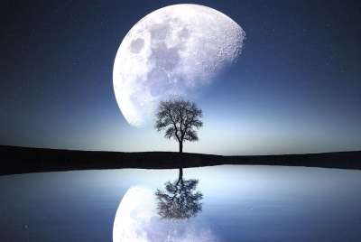 月亮 夜晚 湖 河 天空 自然 景观 月光 夜空 冷静的