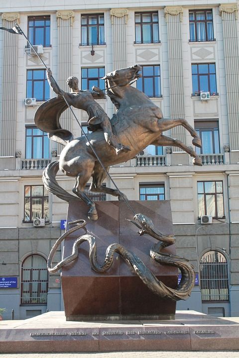 圣乔治与龙 雕像 乌克兰 利沃夫 纪念碑 地标 旅游景点